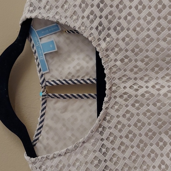 DRAPER JAMES Gingham Lattice Bell Sleeve Pullover Top in Magnolia White - Picture 6 of 14